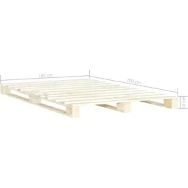 vidaXL Palettenbett 180 x 200 cm Braun