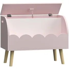 [en.casa] Truhenbank Vestnes Cotton Candy/Weiß 60 x 30 x 44 cm