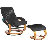 Beliani Massagesessel HERO Stoff 51 x 102 x 51 cm Schwarz mit Fußstütze
