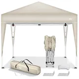 tillvex Pavillon Gartenpavillon 3x3m Wasserdicht Gartenzelt Pop Up, Wasserdicht, höhenverstellbar, UV Schutz 50+, inkl. Tasche