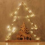 Trendline LED Metallsilhouette Baum 40 x 37 cm warmweiß mit Timer