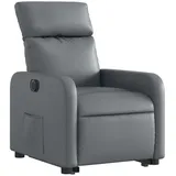 vidaXL Relaxsessel mit Aufstehhilfe Kunstleder 89,5 x 95,5 x 0 cm Grau elektrisch