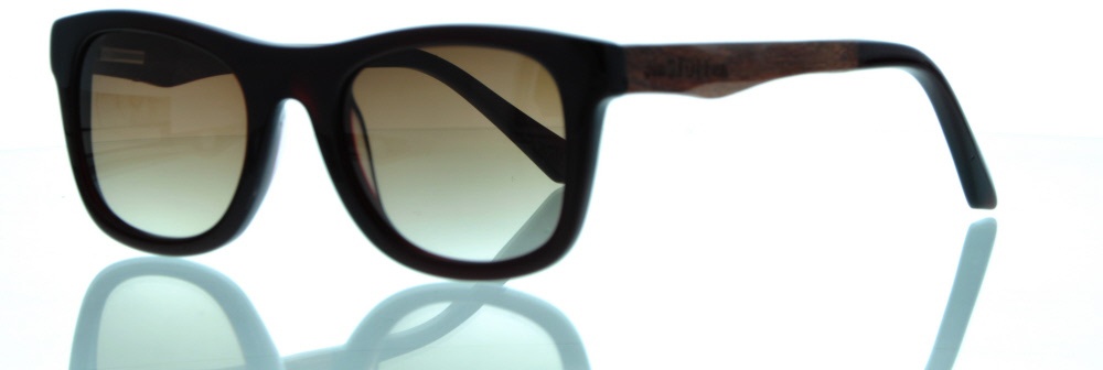 Sonnenbrille Rebell Kunststoff Holz dunkelrot