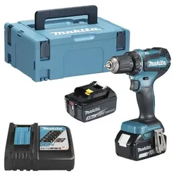 makita Akku-Bohrschrauber »DDF485RFJ« Koffer, Zubehör blau