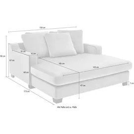 Atlantic Home Collection XXL-Sessel "Nobel", grau (silbergrau), B:158cm H:89cm T:173cm, ATLANTIC HOME COLLECTION, Sessel, XXL-Sessel, Megasessel, Loveseat, inkl. 5 Rückenkissen, frei im Raum stellbar