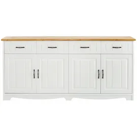 Home Affaire Sideboard HOME AFFAIRE "Trinidad", gelb (weiß, honigfarben), B:194cm H:89cm T:37cm, Sideboards, Sideboard, Kommode, Breite 194 cm