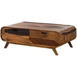 MASSIVMOEBEL24.DE Couchtisch Mailand Dunkelbraun Sheesham 120 x 70 x 40 cm