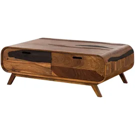 MASSIVMOEBEL24.DE Couchtisch Mailand Dunkelbraun Sheesham 120 x 70 x 40 cm