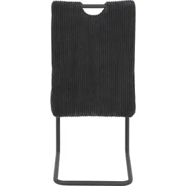 Hela Tische, 2er Set Esszimmerstuhl Merkur, Bezug Breitcord Anthrazit, Komfortsitz Federkorb, XL Sitzbreite, 140kg belastbar, Schwinger Metallgestell