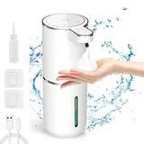 NEOVSUNY Seifenspender Automatisch, Wandbefestigung Berührungslos 380ml Elektrischer Seifenspender mit Sensor Infrarot, USB Wiederaufladbar, IPX5 Wasserdicht Schaumseifenspender für Bad Küche Büro