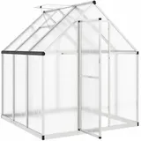 vidaXL Gewächshaus Alu Silber Polycarbonat 2 mm 2,86 m2