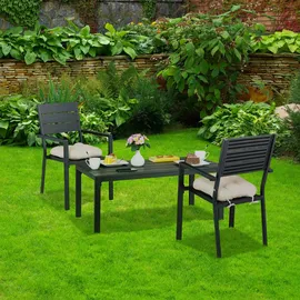 Relaxdays Gartenstuhl 90 x 53,5 x 59 cm schwarz 2 St.