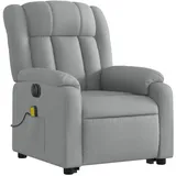 vidaXL Massagesessel Elektrisch 149 x 77 x 0 cm Hellgrau mit Aufstehhilfe