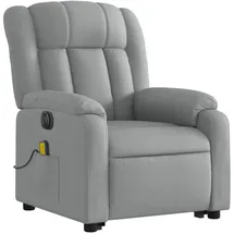 vidaXL Massagesessel Elektrisch 149 x 77 x 0 cm Hellgrau mit Aufstehhilfe
