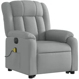 vidaXL Massagesessel Elektrisch 149 x 77 x 0 cm Hellgrau mit Aufstehhilfe