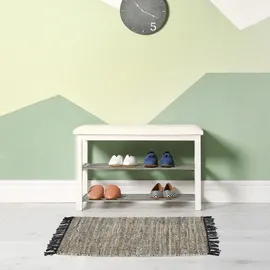 Relaxdays Flickenteppich 60 x 110 cm Grau/Schwarz