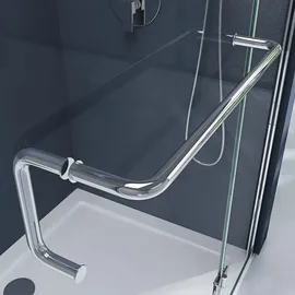 doporro Rav04 Eck-Duschkabine mit Drehtür rechts 100 x 80 cm transparent Klarglas 100 cm x 190 cm