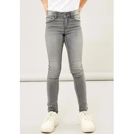 NAME IT "NKFPOLLY DNMTAX PANT", Mädchen, Gr. 164, N-Gr, blau (light grau denim), Denim/Jeans, Obermaterial: 72% Baumwolle, 26% Polyester, 2% Elasthan, Abriebeffekte, skinny fit normal, Jeans