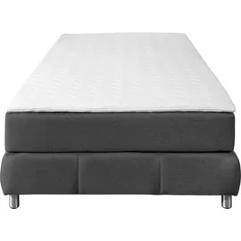 Home Affaire Boxspringbett HOME AFFAIRE "Salo", grau (anthrazit), B:126cm L:206cm, Komplettbetten, Boxspringbett, Ohne Kopfteil, inkl. Topper, auch in Überlänge 220 cm