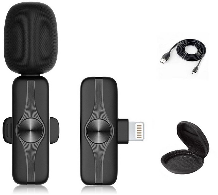 CALIYO Mikrofon Lavalier-Funkmikrofon-Ansteckmikrofon-USB-C-Kabellos 2.4GHz Auto, Noise Canceling 120m für Android Type-C Handy Smartphone Laptop schwarz