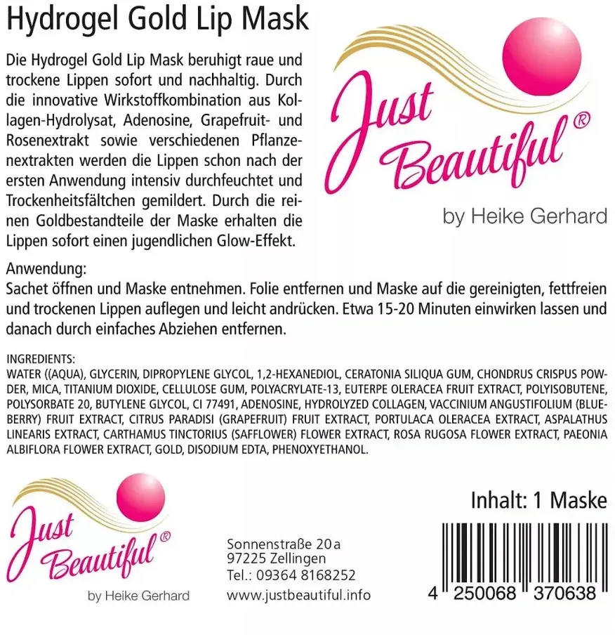 Just Beautiful® Hydrogel Goldene Lippenmaske 1 St