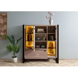 MASSIVMOEBEL24.DE Highboard 130 x 140 x 40 cm Beige