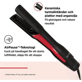 Revlon Glätteisen One-Step Air Straight Glättbürste, Warm, Schwarz, Rot