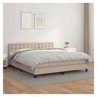 VidaXL Boxspringbett Matratze Cappuccino-Braun 180x200 cm Kunstleder