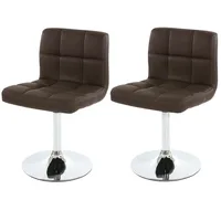 Mendler 2er-Set Esszimmerstuhl Drehstuhl Stuhl Kavala Kunstleder Chrom ~