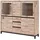 MASSIVMOEBEL24.DE Highboard Wildeiche 166x40x148 bianco geölt VILLANDERS #207