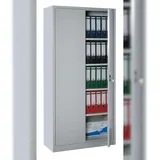 Lüllmann Stahl-Aktenschrank Metallschrank abschließbar Werkzeugschrank Lichtgrau 1800 x 800 x 383 mm 4 Fachböden 530330