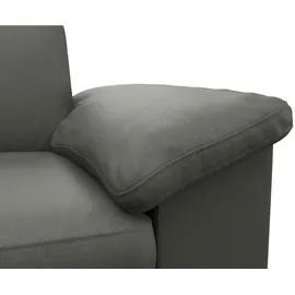 Livetastic Ecksofa Leder 3-Sitzer Dunkelgrau