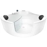 AcquaVapore Badewanne mit Tür Eckbadewanne 140 x 140 cm (S60-EH)