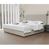 Fun Möbel Boxspringbett Schlafzimmerbett OMERO 200x220cm Stoff Creme inkl. Bettkasten - Creme
