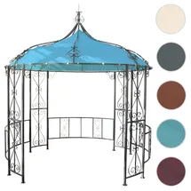 Mendler Pergola Almeria Ø 3 m inkl. 4 Seitenteile Türkis/Blau
