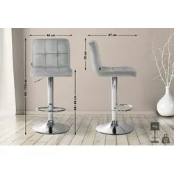 CLP Barhocker Peru Samt chrom grau