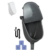 Wandmontiertes Urinal Mit Deckel, 28,5x 38,5x18 Cm Spritzdichter Spülurinal Mit Schlauch, Wasserlose Urinal Mit Deckel Für Männer, Kompaktes Bad-Urinal Für Camping, Wohnmobil, Garten, Werkstatt
