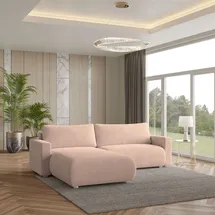 masseno Ecksofa TURIN Polyester 2-Sitzer Rosa