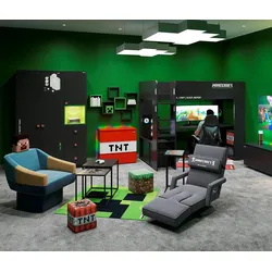 roba Minecraft Beistelltisch - 45x45x48cm - schwarz - Holz / Metall