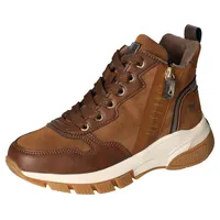 Mustang Schnürboots, High Top Sneaker, Stiefelette mit zusätzlichem Reißverschluss Gr. 39, cognac, , 45448111-39