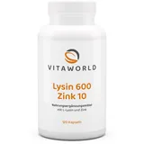 Vita World GmbH Lysin 600 mg plus Zink 10 mg Kapseln