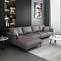 Hochwertige Eckcouch Wohnlandschaft Ecksofa L-Form Leder Couch Garnitur Sofa Neu - Schwarz