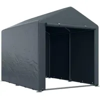 Outsunny Garagenzelt Dunkelgrau, Metall, Kunststoff, 218x172x160 cm, Aufbewahrung &