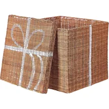 Beliani Aufbewahrungskorb Cadeau 24 x 24 x 24 cm 3-tlg. braun