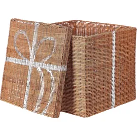 Beliani Aufbewahrungskorb Cadeau 24 x 24 x 24 cm 3-tlg. braun