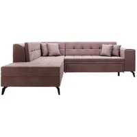 Luxusbetten24 Schlafsofa Designer Sofa Lania, mit Schlaffunktion rosa