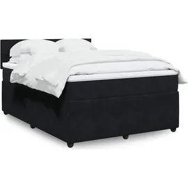 vidaXL Boxspringbett mit Matratze Schwarz 160x200 cm Samt