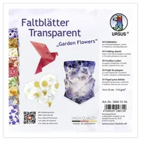 Ursus Transparentpapier Faltblätter Garden Flowers 115 g/m2 15 x 15 cm 50 Blatt