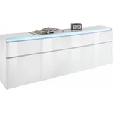 INOSIGN Sideboard »Magic, Kommode, Schrank, Kredenz«, mit 4 Türen, 4 Schubkästen sowie alufarbenen Softgriffen Breite 240, weiß