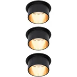 Paulmann LED Gil Coin klar rund Schwarz gold 6W Einbauleuchte Set, 3-tlg. (933.79)